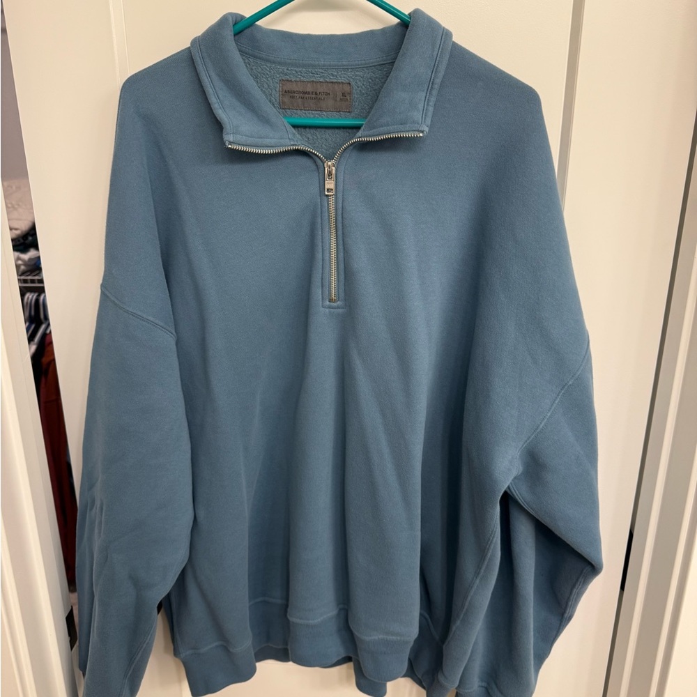 Men's Blue Quarter-Zip Sweater
